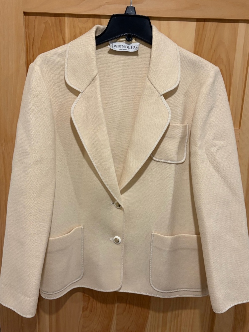 Weinberg Paris Cream Wool Blazer Size Large